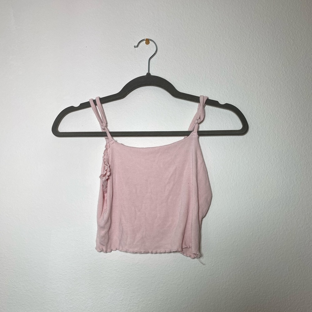 Garage light pink crop top